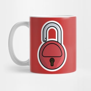 Padlock Secure Sticker vector illustration. Technology and safety objects icon concept. Symbol protection and secure. Cyber security digital data protection concept sticker design. Mug